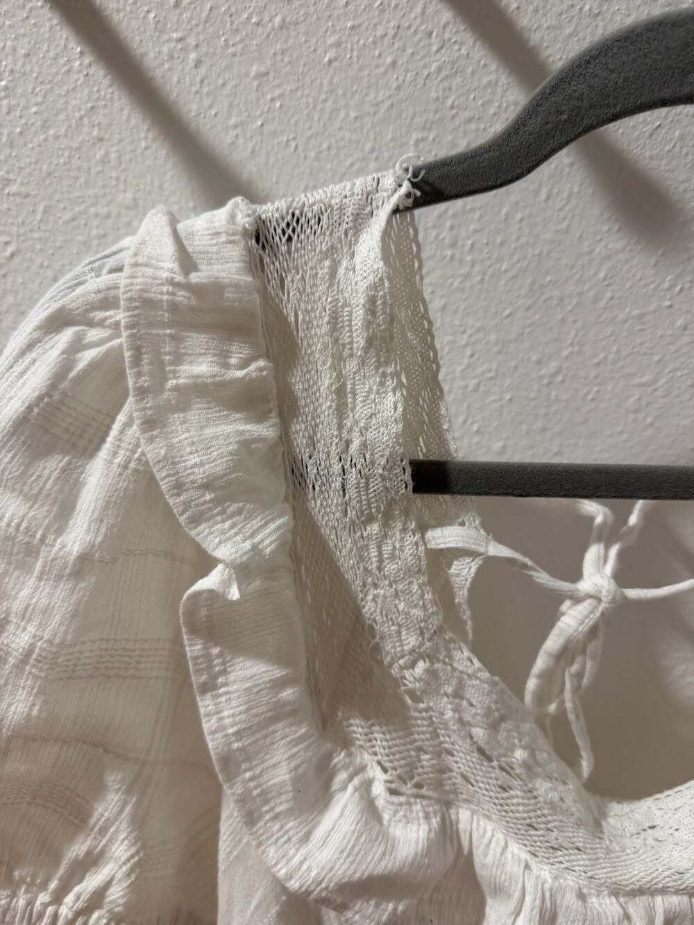 Free People Midi Maxi Dress Size XL White Ruffle Cottagecore - Picture 5 of 12